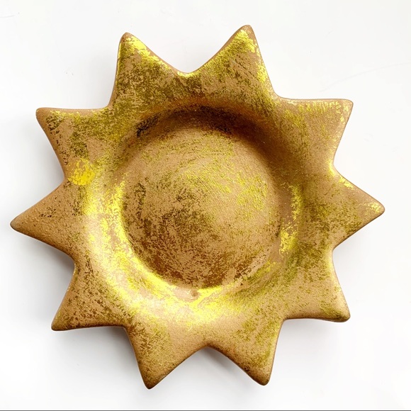 Vintage 90s Celestial Terra Cotta Candle Holders and Sun Ornament Set - Picture 7 of 9